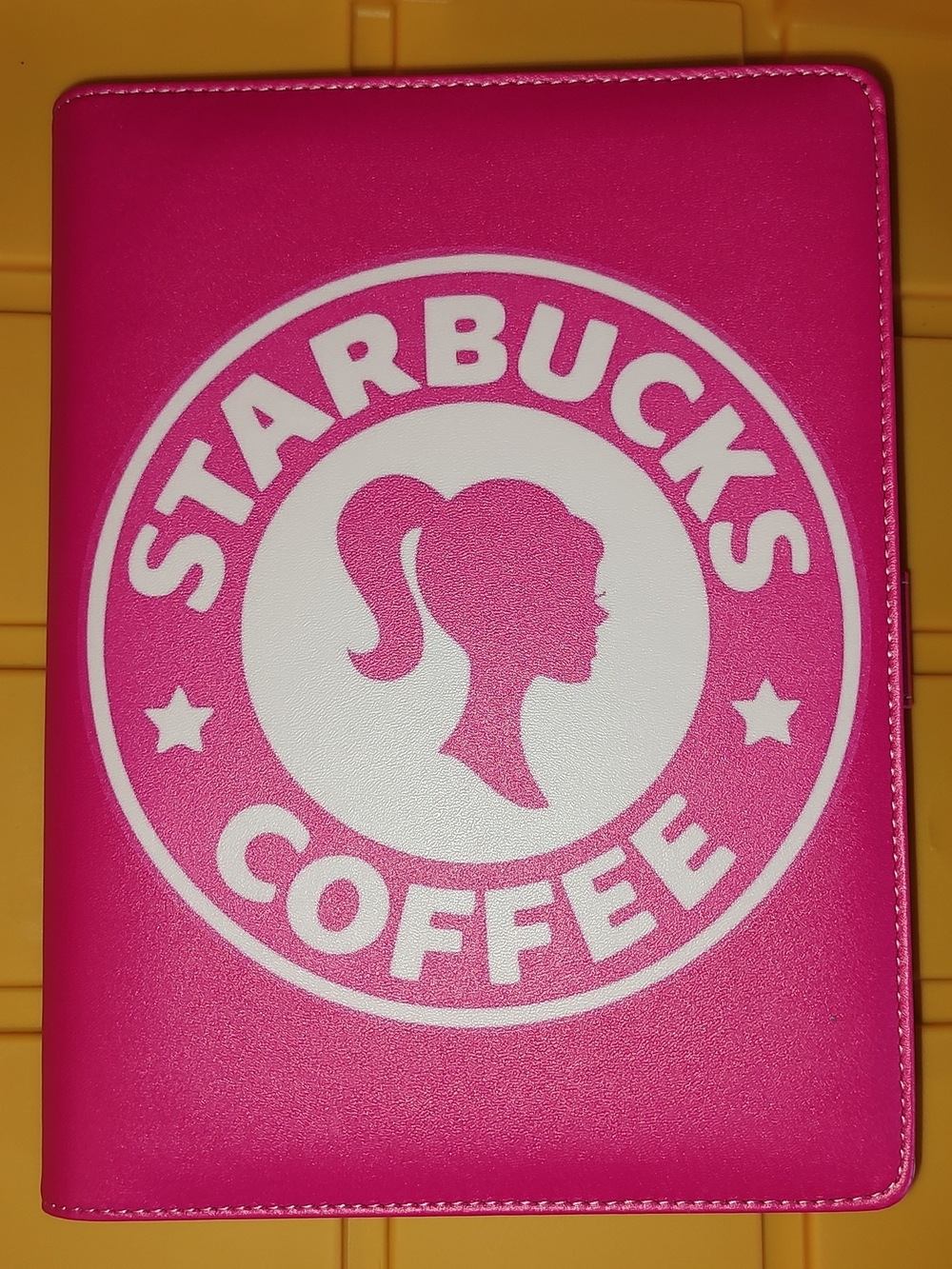 Starbucks Pink and White Logo Binder